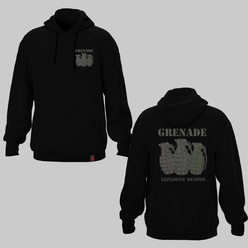 KSEBG004301, Boogeyman, Grenade, Baskılı Kapşonlu Cepli Sweatshirt