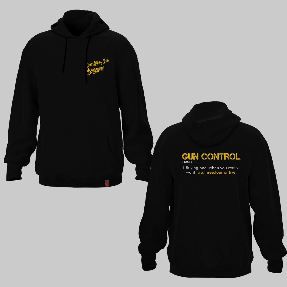 KSEBG004501, Boogeyman, Gun Control, Baskılı Kapşonlu Cepli Sweatshirt